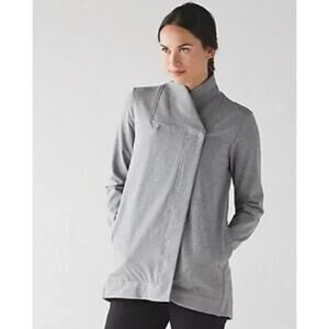 Lululemon Athletic Belle Wrap Heathered Gray Jacket Size 6 Cotton Terry